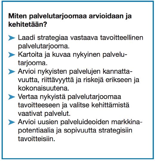 Kuva 7. Palvelutarjooman arvioinnin ja kehittämisen vaiheet. Kuvalähde: Jaakkola ym. 2009, 10 3.
