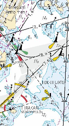 Lähtöaineistoina käytetään samoja tietoja, joista tehdään myös paperiset merikartat nsector-järjestelmän avulla.