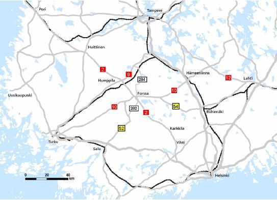 3 FORSSAN SEUTUKUNTA Forssan seutukunta on yksi Etelä-Suomen seutukunnista. Se sijaitsee Etelä-Suomen läänissä, Kanta-Hämeen maakunnassa (Kuva 1). Siihen kuuluu viisi kuntaa.