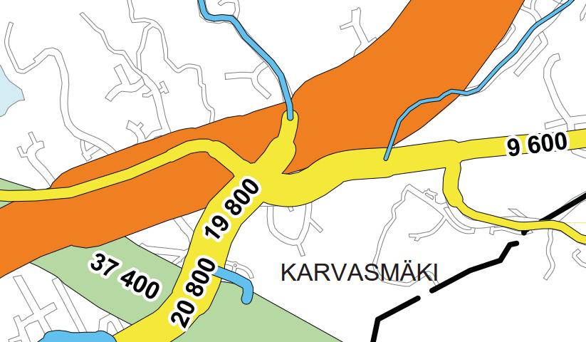 Liikenteen toimivuustarkastelut 4 (17) 2. LIIKENNEMÄÄRÄT 2.1 Liikenne-ennuste Tie- ja katuverkon liikenne-ennuste perustuu HSL:n vuoden 2040 autoliikenteen ennusteisiin, jotka on laadittu HELMET 2.