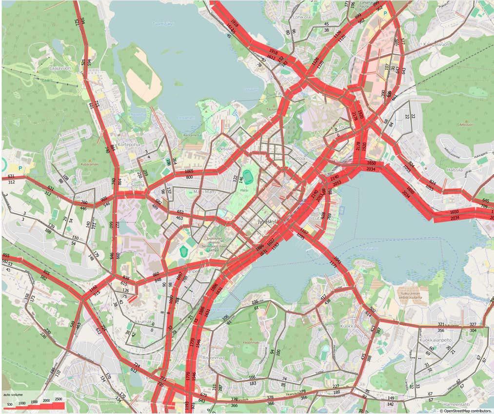 Kuva 29. Liikennemääräennuste Trendi-vaihtoehdossa v.