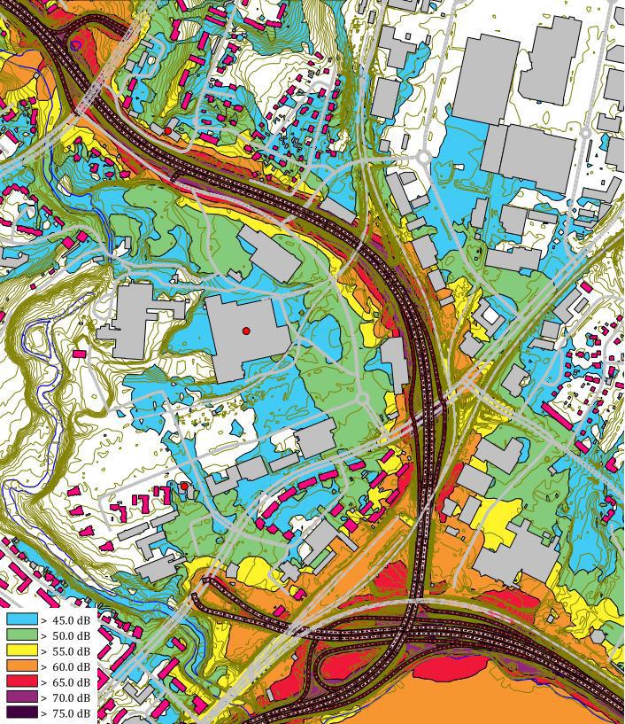 8.3 Meluvaikutukset Valtioneuvoston päätöksessä (Vnp 993/1992) on annettu melutason ohjearvot. Asumiseen käytettävillä alueilla päiväajan (klo 7-22) keskiäänitason ohjearvo on 55 db ulkona.