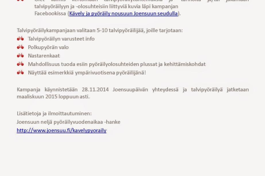 kokemuksiaan Facebookissa ja blogisivustolla.