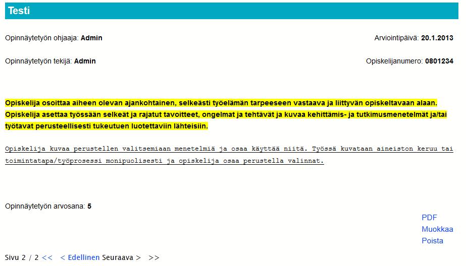 Sivulla näytetään kolme esikatselua kontekstin navigointitoiminto aktivoituu, jos niitä