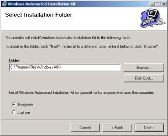 Liite 1 12(17) Installing the Windows AIK Click Next to accept the default settings. Click Next to begin the installation. Click Close. 13.4.