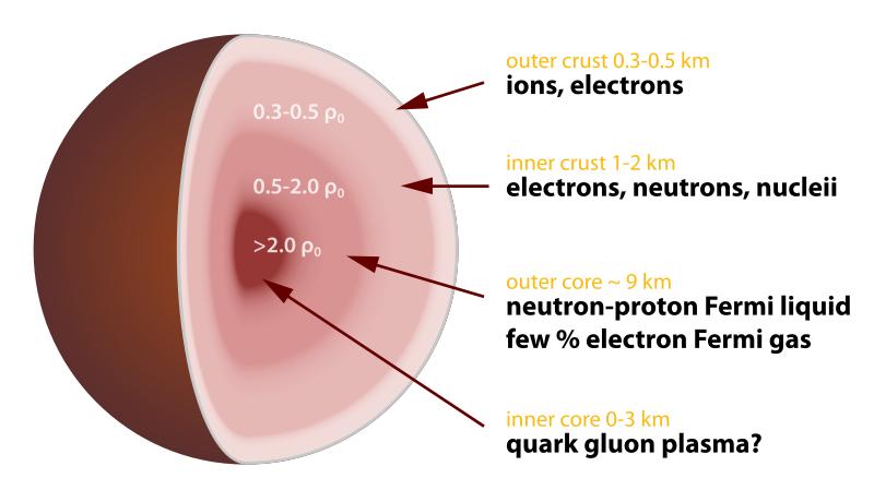 Kuva 8.6: Kaaviokuva neutronitähden mahdollisesta rakenteesta. Lähde: Robert Schulze.