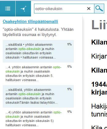 Hakusana pysyy aktiivisena, kunnes painat x- painiketta tai suljet haun. 5.4 Hakeminen Googlesta Halutessasi voit hakea teoksessa esiintyviä sanoja tai tekstinpätkiä suoraan Googlesta.
