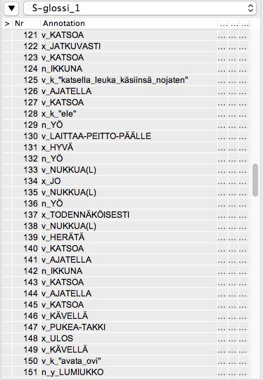 Annotaatiosta suoraan saatavissa oleva tieto Leksikaaliset ja kuvailevat