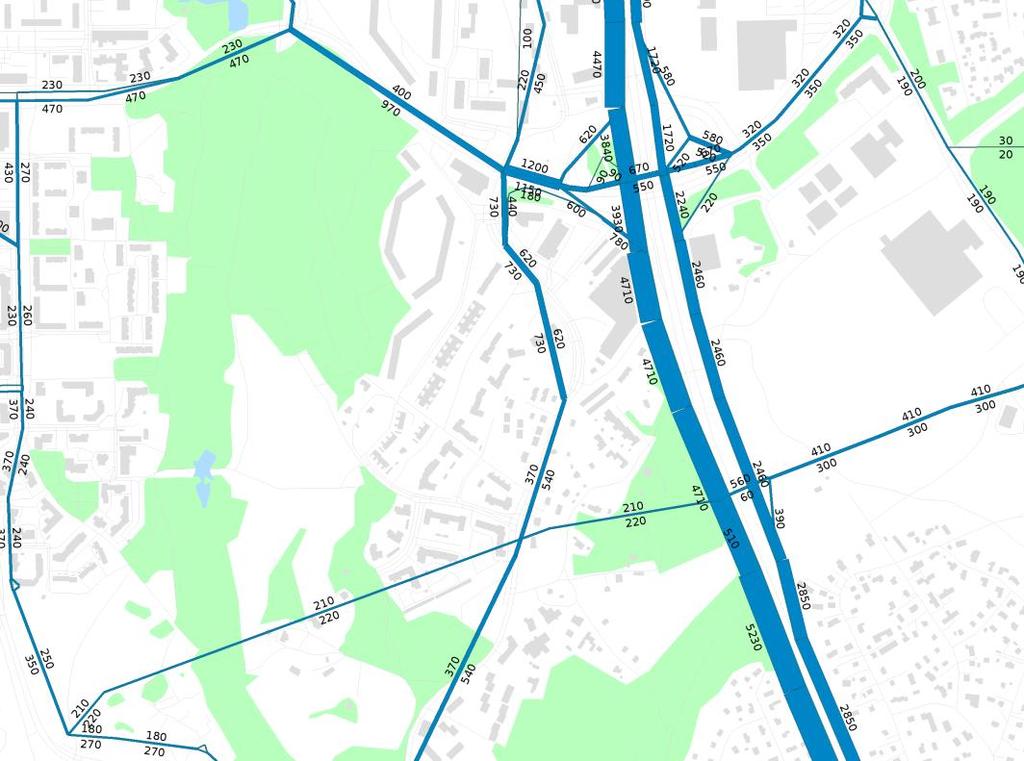 V3, autoliikenteen ennuste, iltahuipputunti 2025.