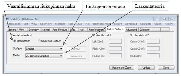 Seuraavaksi näytetään laskentamallista vahvistettava väli ja täytetään laskentaikkunassa kysytyt parametrit. 3.6.