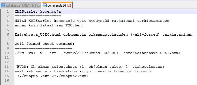 tarkistaa etukäteen käyttäen XMLStarlet komentorivityökalua