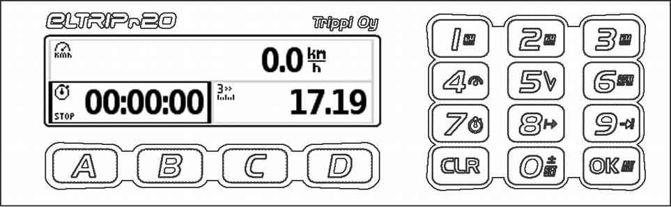 6.2. TRIPIT 1, 2 JA 3 Tripit 1-3 valitaan näppäimillä 1-3. 1 tripissä on 1 metrin ja 2- sekä 3-tripeissä 10 metrin näyttötarkkuus.