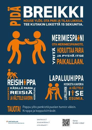 taukoliikuntakisailuun parin kanssa 2 min,