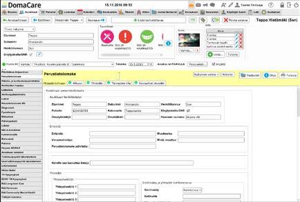 LOMAKKEET DomaCaren asiakastietojen hallinta pitää sisällään useita erilaisia lomakkeita niin yrityksen omien tiedontallennustarpeiden täyttämiseen kuin virallisia tahoja varten.