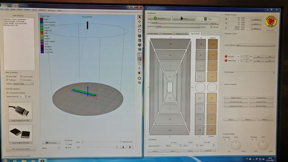 tallennettu 3D-malli tietokoneelle asennettuun tulostimen hallintaohjelmaan.