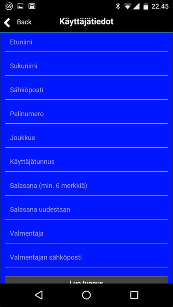 Sen palauttaminen ei onnistu muuten kuin tekemällä uuden käyttäjätilin jolloin vanhat harjoitteet häviävät. 1.