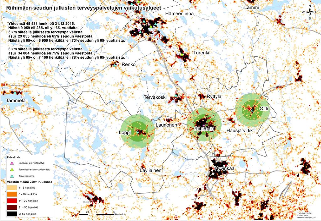 25 Kuva 4: Riihimäen seudun julkisten terveyspalvelujen vaikutusalueet Riihimäen seudun terveyskeskuksen kuntayhtymä järjestää Riihimäen, Lopen ja Hausjärven asukkaille perusterveydenhuollon palvelut