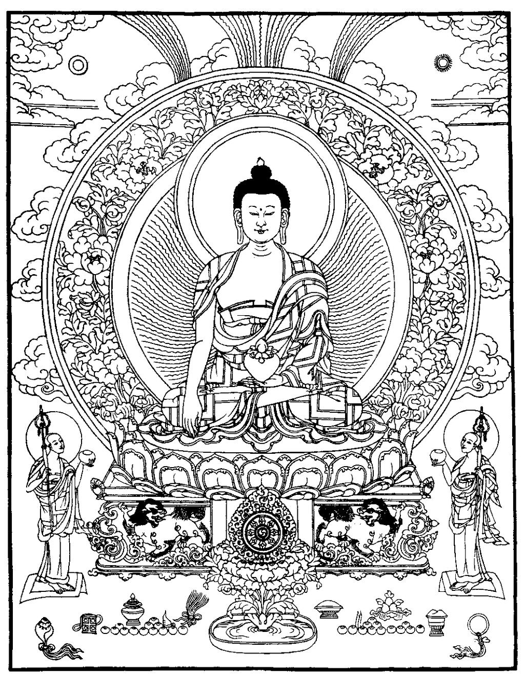 SHAKYAMUNI BUDDHA VIERELLÄÄN KAKSI