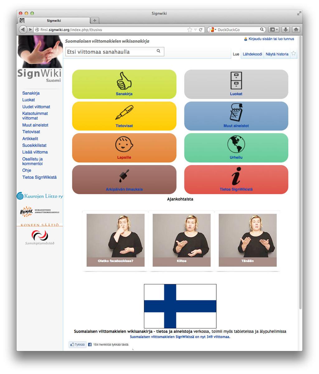 NÄIN KÄYTÄT SIGNWIKIÄ Käyttäjätunnuksen luominen ja