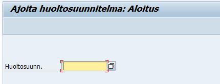 Huoltosuunnitelma ajoitetaan tapahtumakoodilla IP10 Ajoita huoltosuunnitelma.