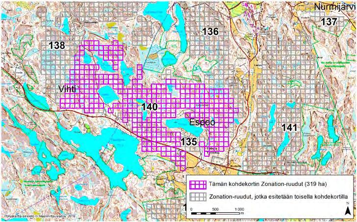 Espoo Vihti, Zonation-aluetunnus 140 ESPOO-VIHTI (140) Alueen itäosat sijaitsevat Espoossa Takkulan alueella ja Tuhkuri-lammen ympäristössä.