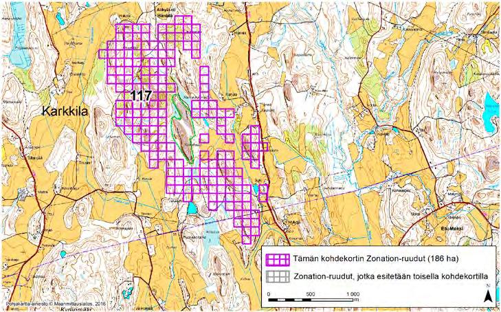 Karkkila Vihti, Zonation-aluetunnus 117 KARKKILA VIHTI (117) Alue sijaitsee Karkkilan eteläosissa ja Vihdin pohjoisosissa Alikylän eli Häntälän (Karkkila) eteläpuolella asumattomalla metsä- ja