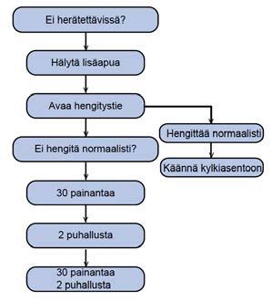 Jos puhallukset eivät onnistu - tarkista, että suu on tyhjä - poista tekohampaat elleivät ne pysy paikoillaan - korjaa pään asentoa vielä