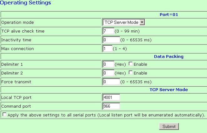 21 KUVIO 10. Toimintatavan ja TCP-portin määrittäminen. 5.
