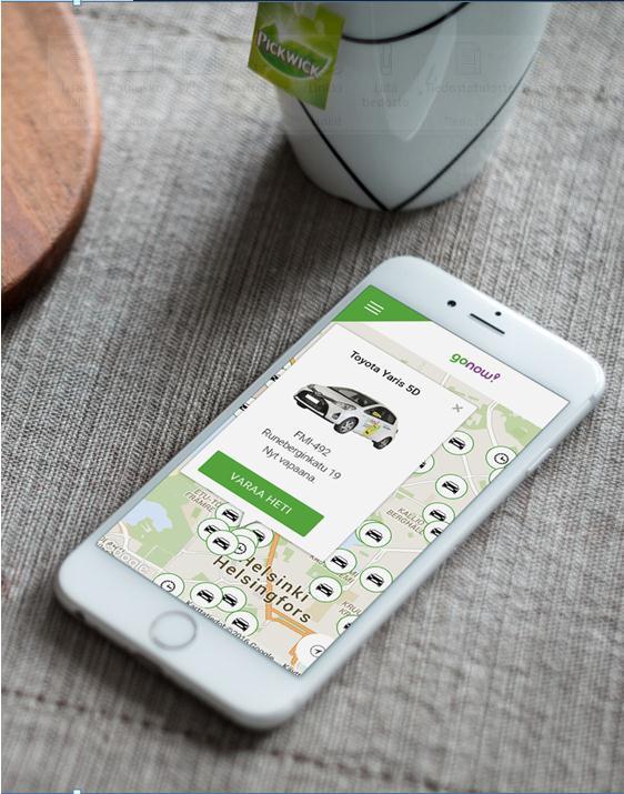 Go now! palvelu mahdollistaa yhdensuuntaiset matkat yhteiskäyttöisellä kaupunkiautolla veloitus on minuuttiperusteinen.