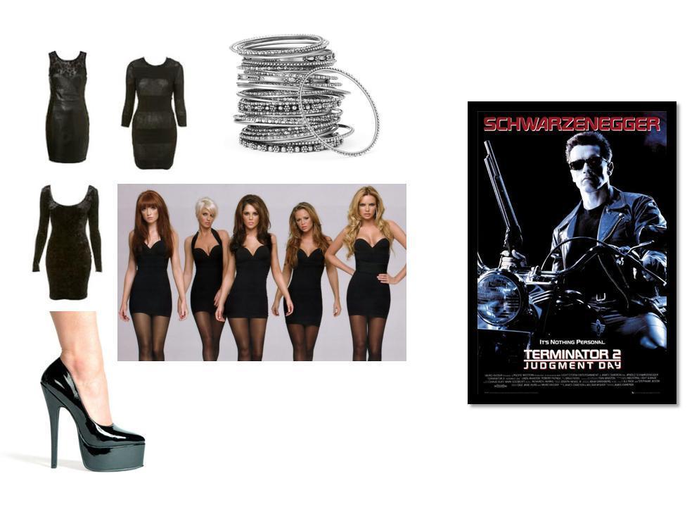 28 Kuva 11. Moodboard naisten vaatteiden tyylistä ja Terminator.