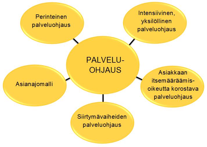 16 vaiheiden mukaan. Oleellista on muistaa, että palveluohjausprosessi etenee yksilöllisesti jokaisen asiakkaan tarpeiden mukaisesti. 2.