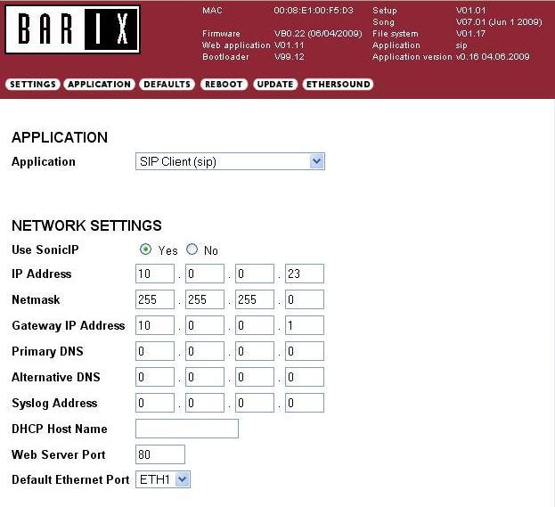 33 Laitteiden uudet SIP-ohjelmistot ladattiin Barixin verkkosivuilta osoitteesta http://www.barix.com/downloads/abcl_applications/1911/.