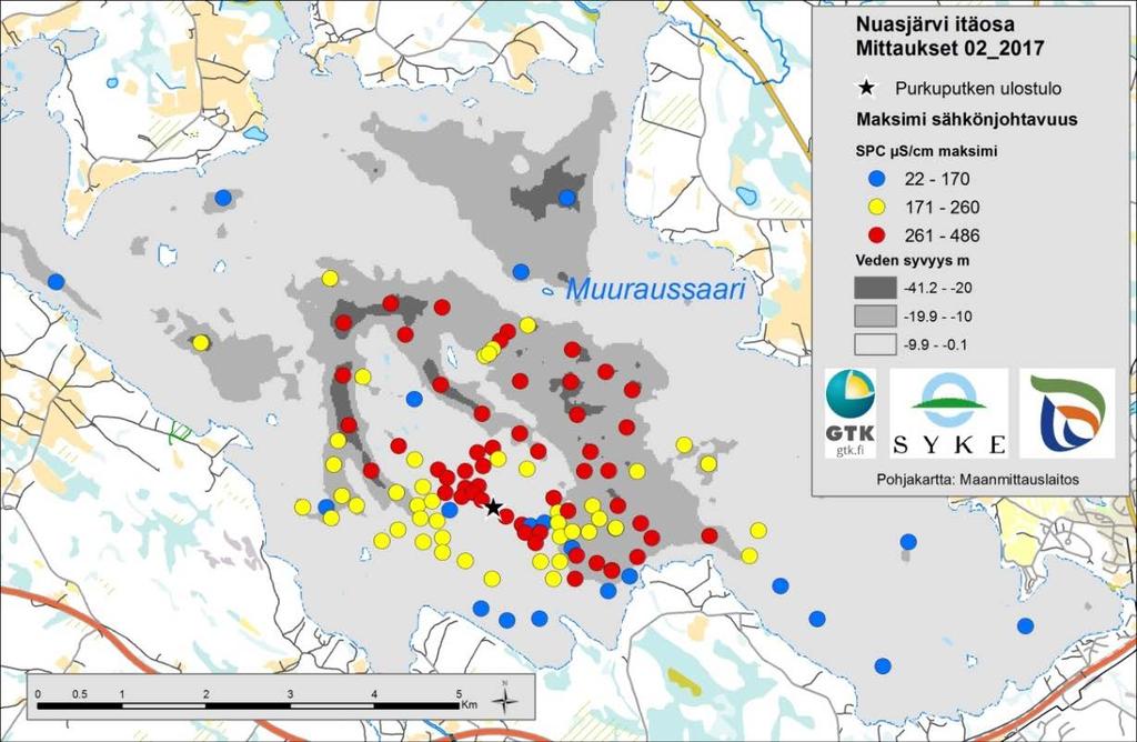 Alueen pinta-ala oli noin 900 ha, mikä on noin 10 % Rehja-Nuasjärven pinta-alasta. Happitilanne oli marraskuussa hyvä myös pohjan läheisyydessä.