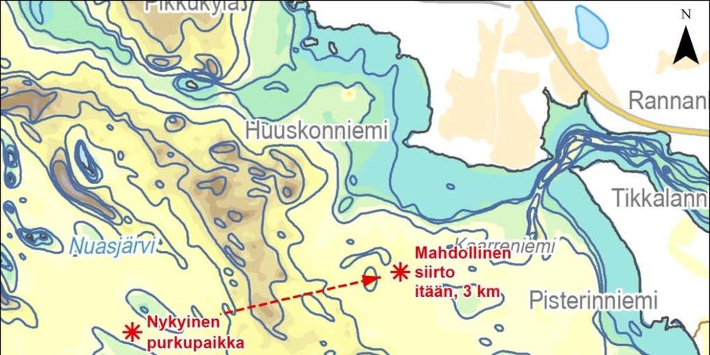 Kuva 6-70. Purkupaikkavaihtoehtoja. 6.8.