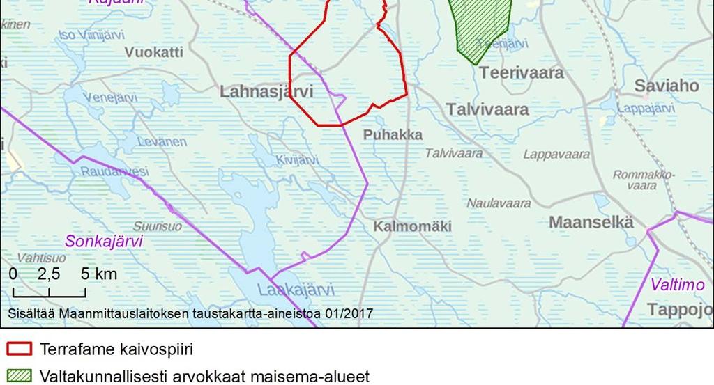 8 Suojelualueet Pohjoisen purkureitin varrella oleva lähin luonnonsuojelualue, Ison Kohvorin luonnonsuojelualue (YSA204030) sijaitsee Jormasjärven saaressa 4,8 kilometriä purkuputkilinjasta itään