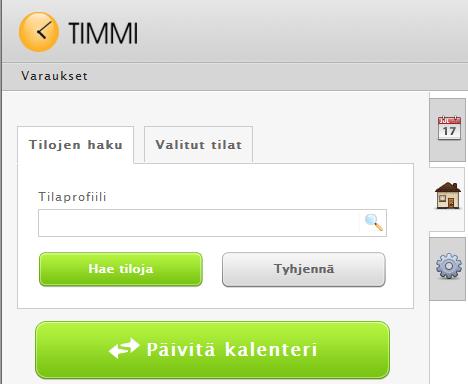 ylävalikosta Varaukset