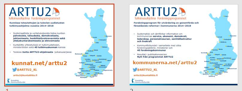 ARTTU2-ohjelman mainoskortit