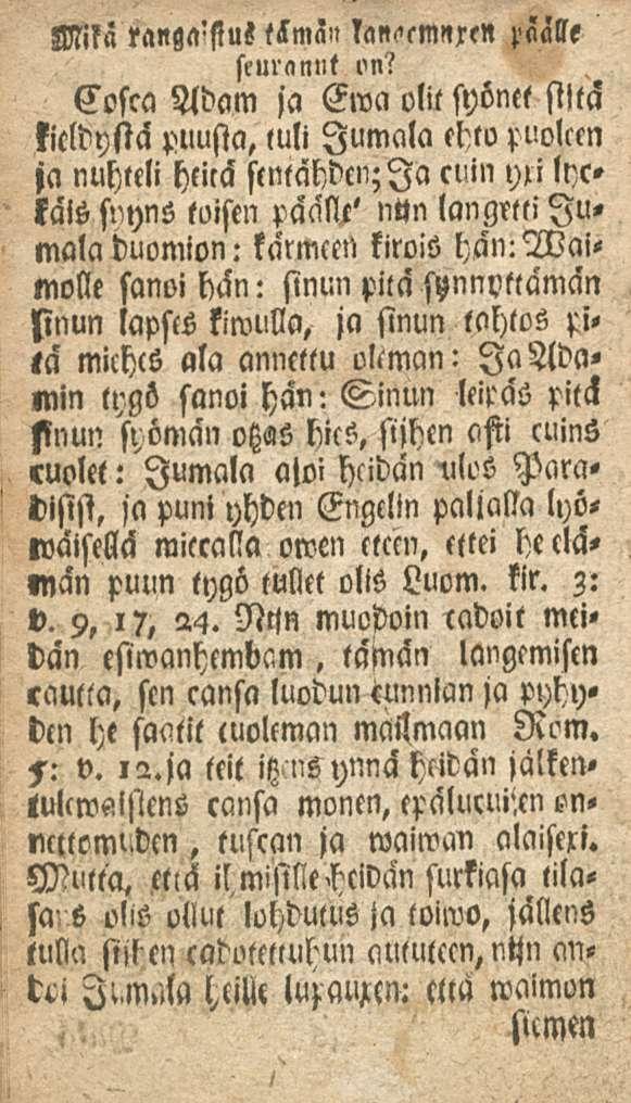 Mikä ranga'fiui tsmä" lan«'lm!,lt«paalle sturonnt rn?