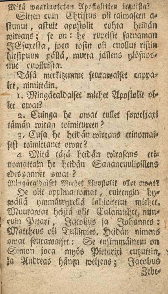' M'tä W«millottt<m Apl'stsli<lc» llgoistss?