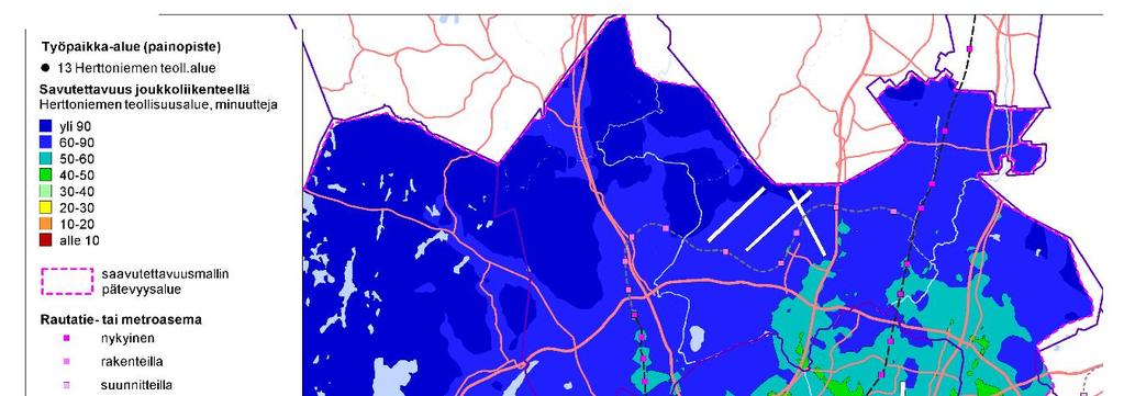 2011: Pks:n työpaikka-alueiden saavutettavuus joukkoliikenteellä (1) tehtiin vastaukseksi lautakunnan kysymykseen http://www.hel.