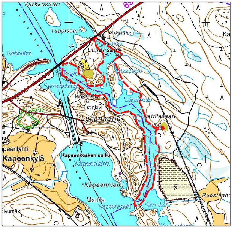 Keski-Suomen maakunnallisesti tärkeät lintualueet 23 (62) 6.14 Kapeenkoski (610153) Laukaa/Äänekoski Pinta-ala: 16 ha Kapeenkoski on Keski-Suomen merkittävimpiä koskikaran talvehtimiskoskia.