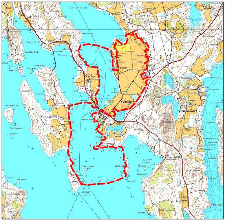 Keski-Suomen maakunnallisesti tärkeät lintualueet 61 (62) 6.48 Vuontee (610064) Laukaa Pinta-ala: 404 ha Vuontee on erittäin tärkeä keväinen muuttolintujen levähdysalue.