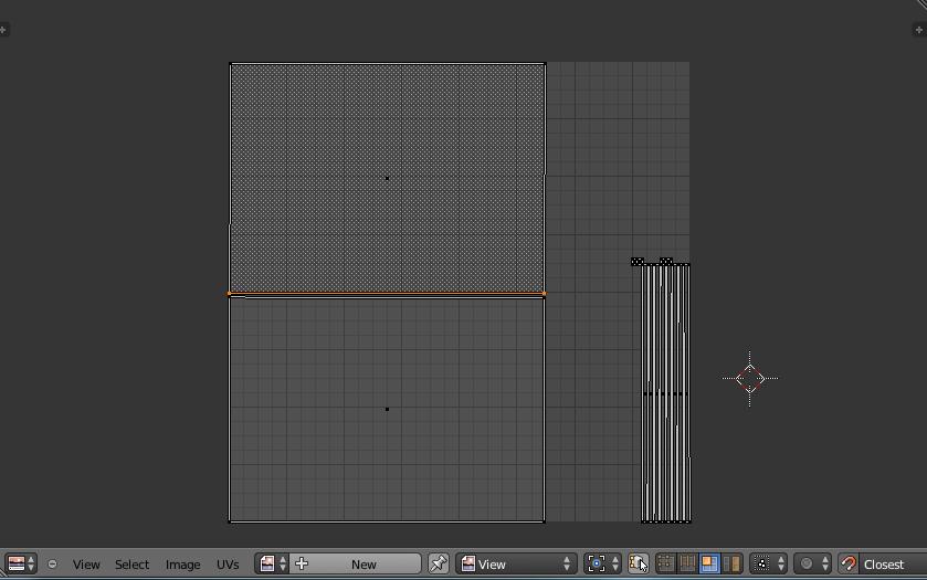 (Kuvio 6. Muokattu UV map.) UV mapien luomisen jälkeen, generoin niistä Blenderillä kuvatiedoston, jonka siirsin Photoshoppiin. Kuva tiedoston päälle loin tarkat tekstuurit.