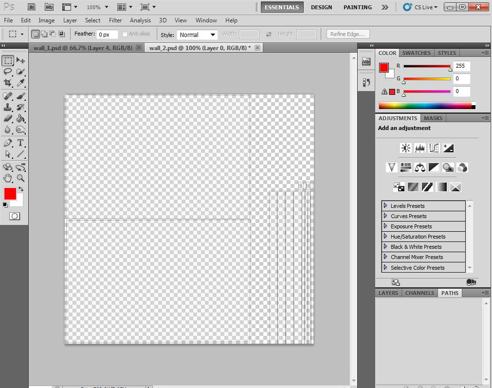 (Kuvio 9. UV map Photoshopissa.) Diffuse mapia luodessa yritin käyttää Photoshopin layereita.