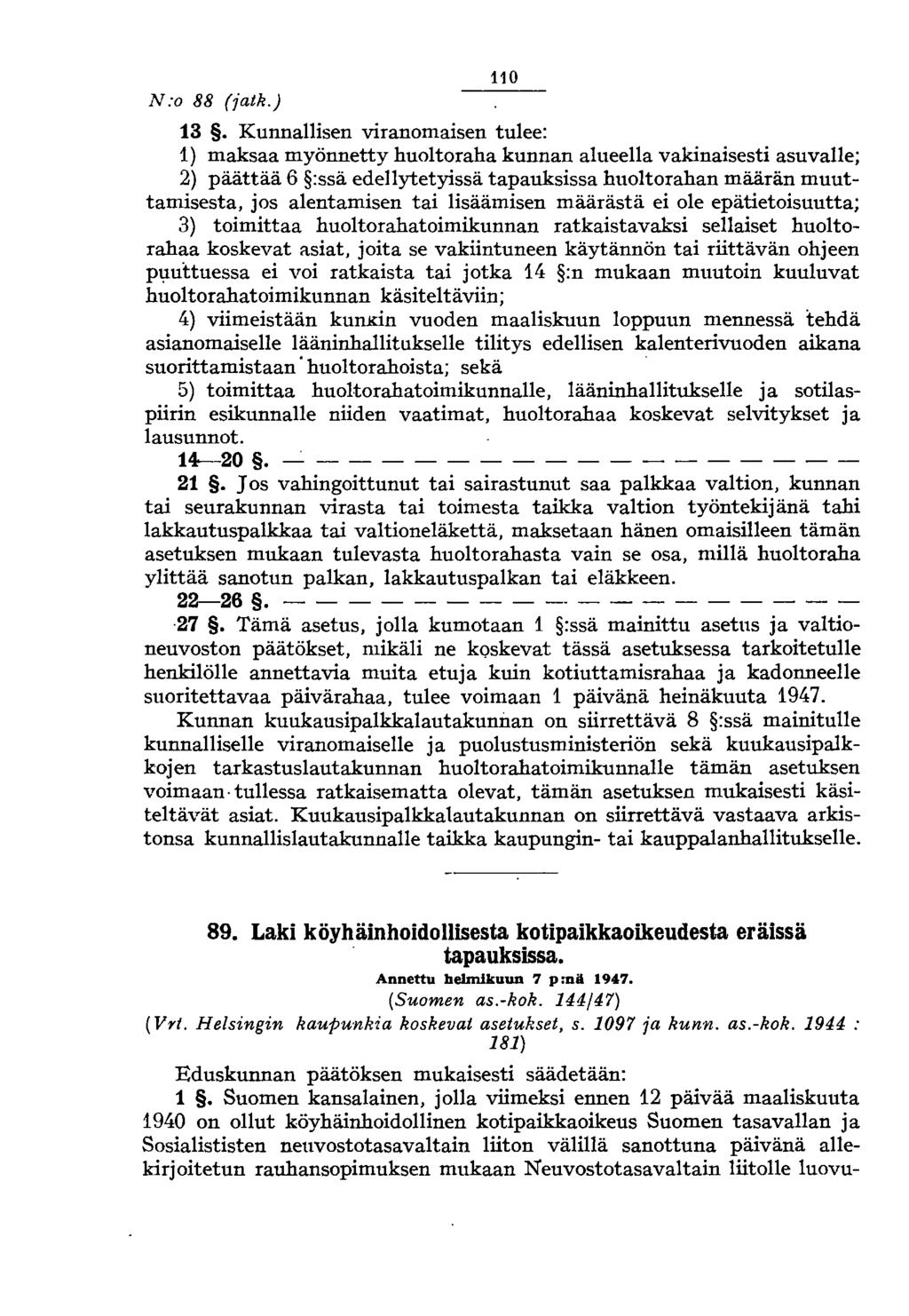 N:o 88 (jatk.) 110 13.