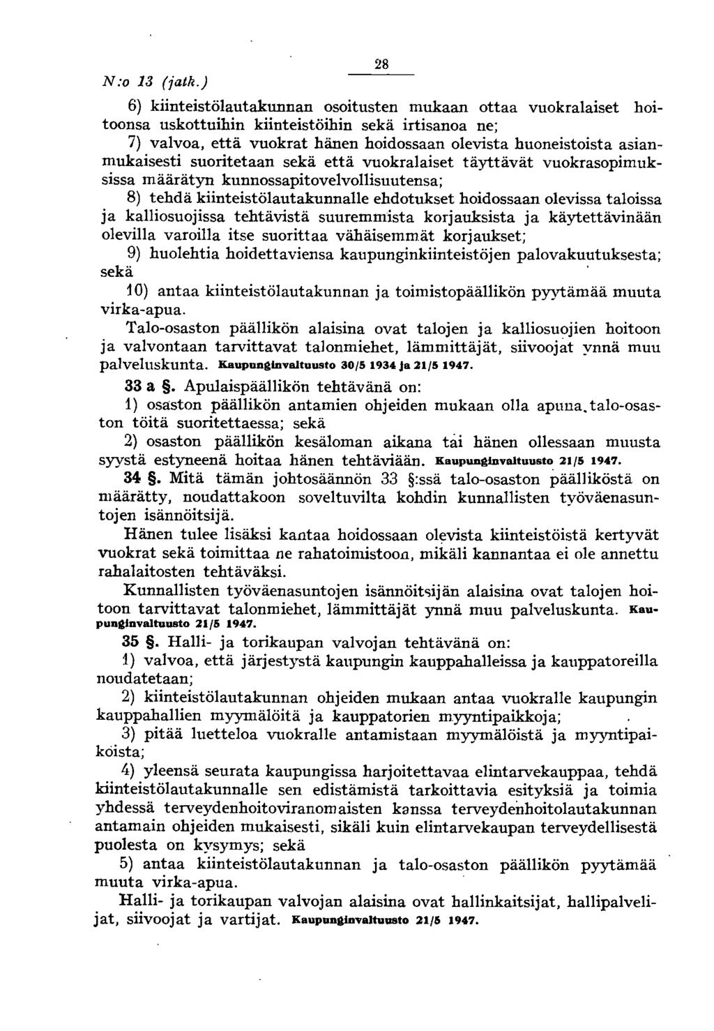 N:o 13 (jatk.