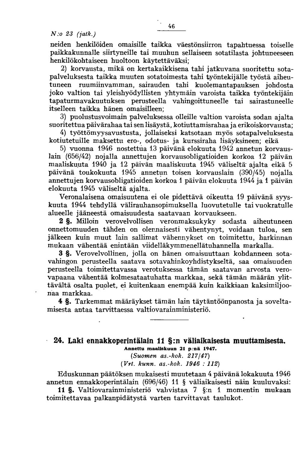 N:o 23 (jatk.