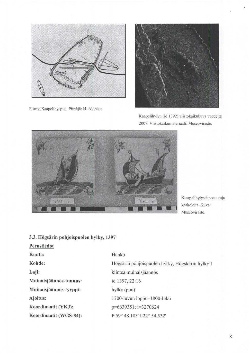Piirros Kaapelihylystä. Piirtäjä: H. Alopeus. Kaapelihylyn (id 139