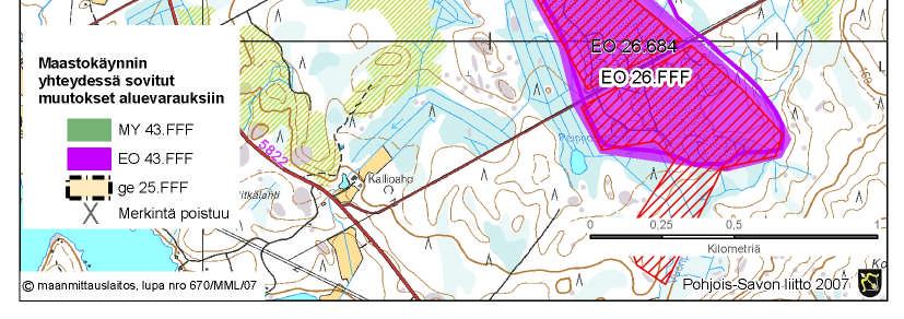 684 - Ylä-Savon maakuntakaavassa maa-ainestenottoalueena Poski-projektin mukaan soveltuu
