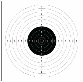 25 m ja 50 m pistoolin taulu 6.3.4.